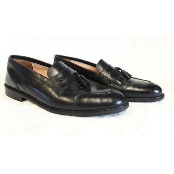 Stanley Blacker Mens Black Leather Tassle Loafers main image 2